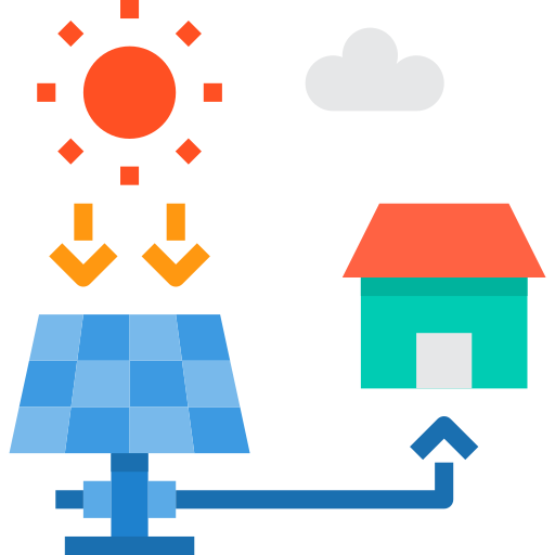 zonne energie itim2101 Flat icoon