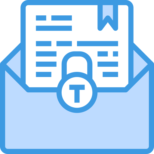 vertrauliche e-mail itim2101 Blue icon