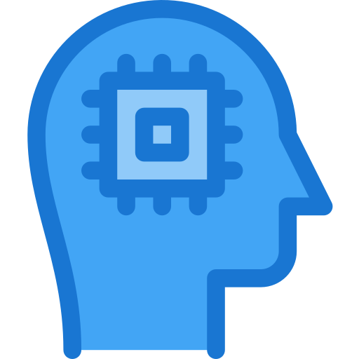 Artificial intelligence Deemak Daksina Blue icon