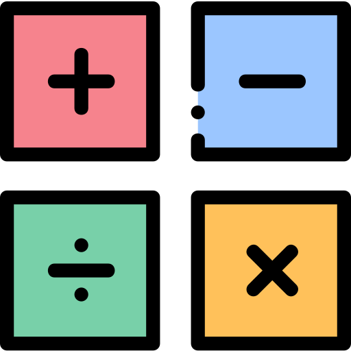 Maths Detailed Rounded Lineal color icon