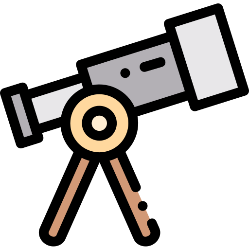 망원경 Detailed Rounded Lineal color icon