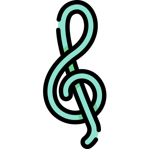 Treble clef Kawaii Lineal color icon