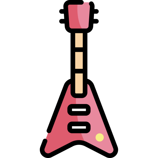 chitarra elettrica Kawaii Lineal color icona