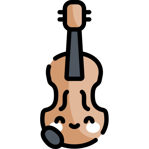 바이올린 Kawaii Lineal color icon