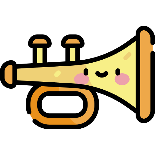 트럼펫 Kawaii Lineal color icon