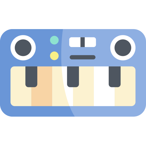 Electric keyboard Kawaii Flat icon