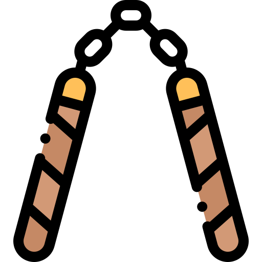 Nunchaku Detailed Rounded Lineal color icon