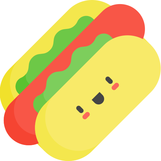 Hotdog Kawaii Flat icono