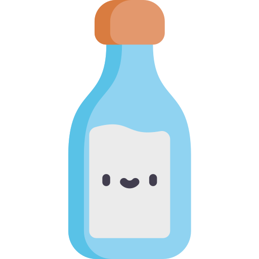 Botella de leche Kawaii Flat icono
