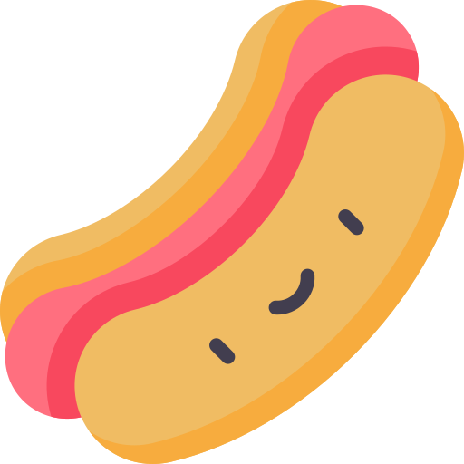 hot dog Kawaii Flat icona