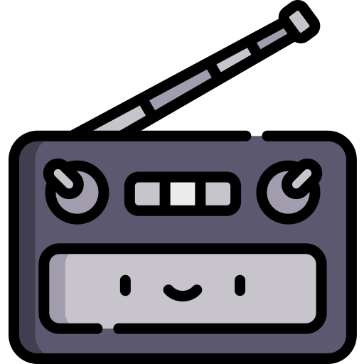 Radio Kawaii Lineal color icono