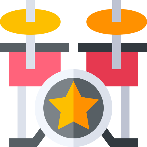 Drum set Basic Straight Flat icon