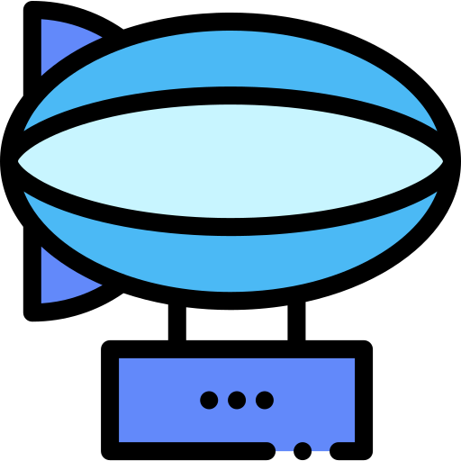 Dirigible Detailed Rounded Lineal color icono