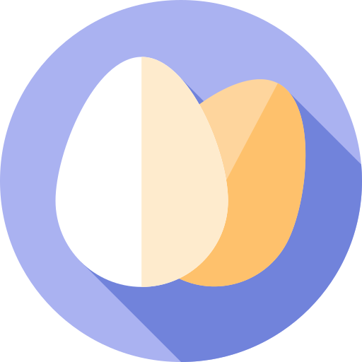 Huevo Flat Circular Flat icono