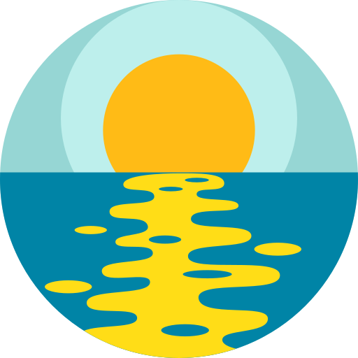 zonsondergang Detailed Flat Circular Flat icoon