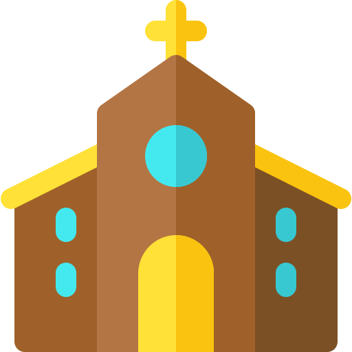 Iglesia Basic Rounded Flat icono