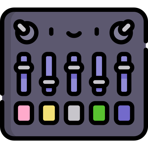 Sintetizador Kawaii Lineal color icono