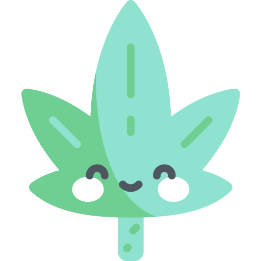 cannabis Kawaii Flat icona