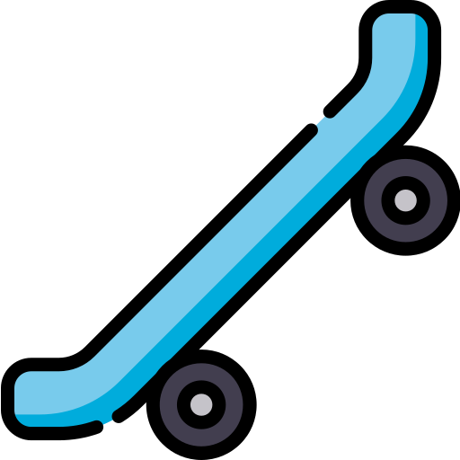 Скейтборд Kawaii Lineal color иконка