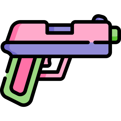 Пистолет Kawaii Lineal color иконка