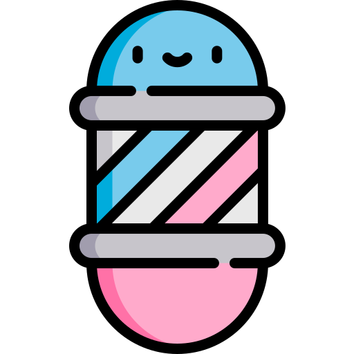 Barbershop Kawaii Lineal color icon