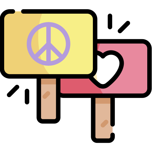 抗議する Kawaii Lineal color icon