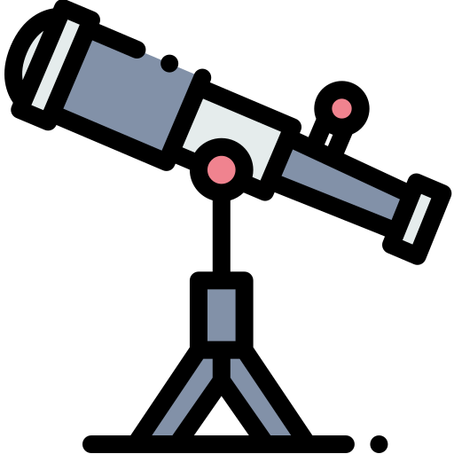 망원경 Detailed Rounded Lineal color icon