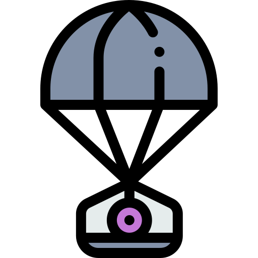 낙하산 Detailed Rounded Lineal color icon