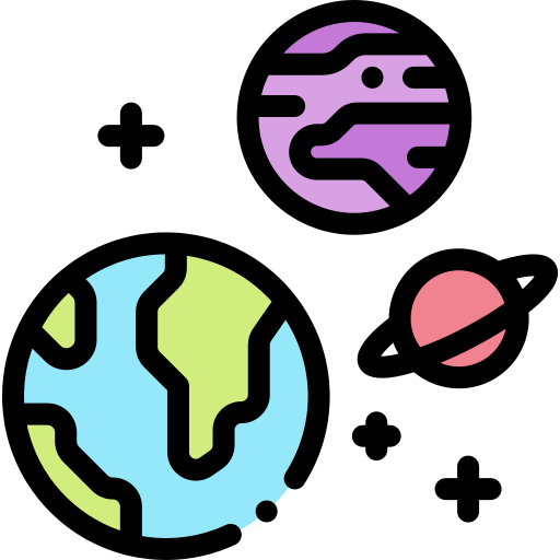 惑星 Detailed Rounded Lineal color icon