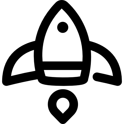 Rocket ship Smooth Contour Lineal icon