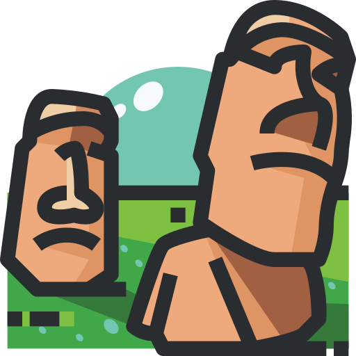 moai Justicon Lineal Color icono