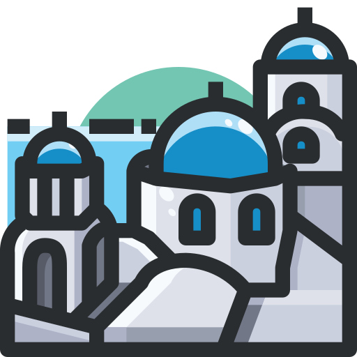 Blue domed church Justicon Lineal Color icon