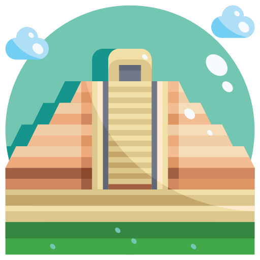pirámide maya Justicon Flat icono