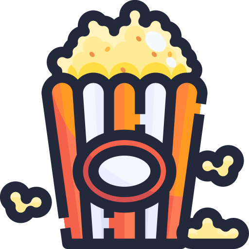 buttered popcorn Justicon Lineal Color icon