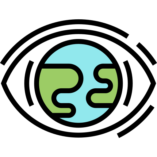 Vista do olho de deus Pixelmeetup Lineal Color Ícone
