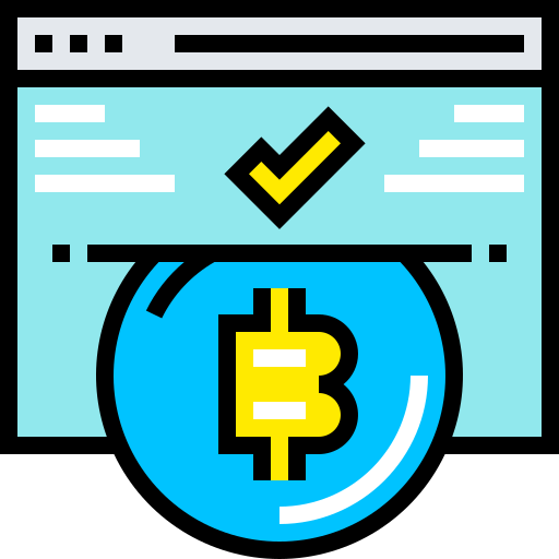 Bitcoin accepted Pixelmeetup Lineal Color icon