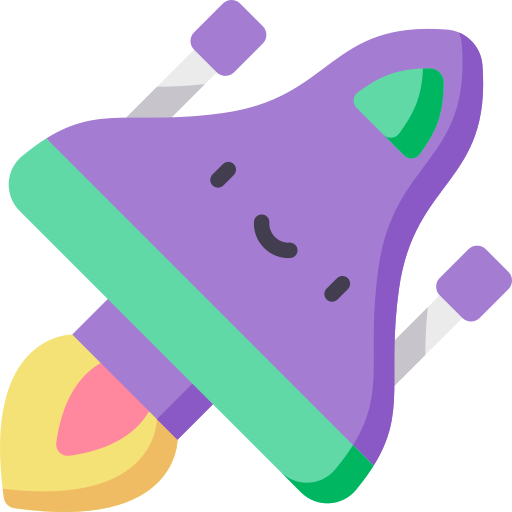 Spaceship Kawaii Flat icon