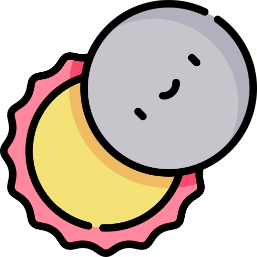 Eclipse Kawaii Lineal color icono