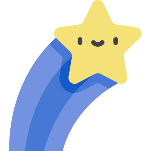 Estrella fugaz Kawaii Flat icono