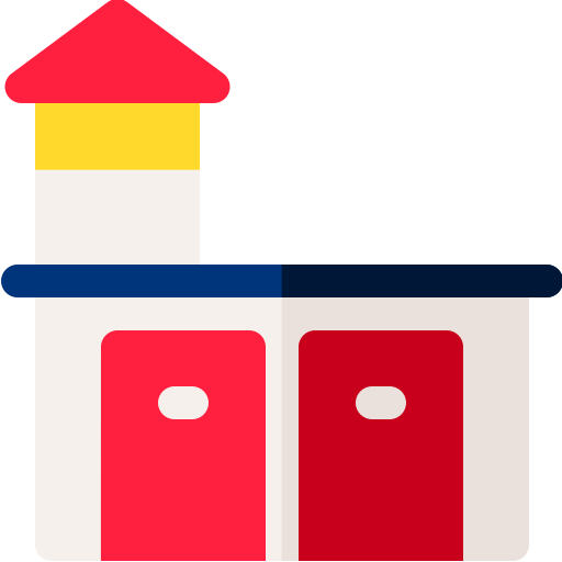 Fire station Basic Rounded Flat icon