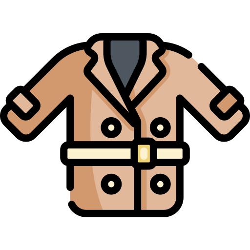 trenchcoat Kawaii Lineal color icoon