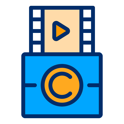 urheberrechtlich geschütztes video Berkahicon Lineal Color icon