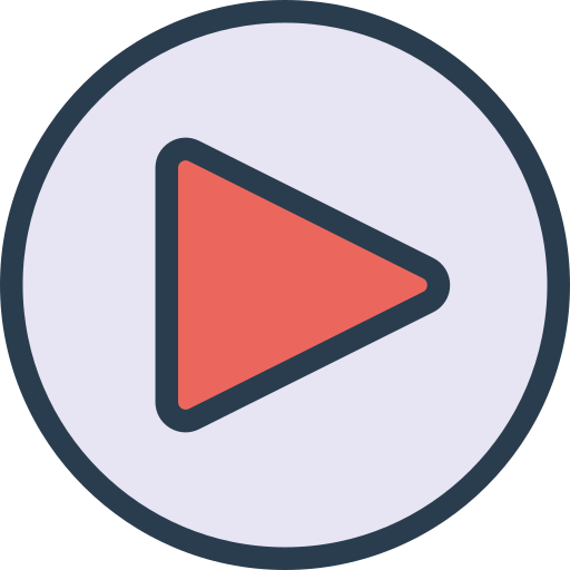 Botón de reproducción Dinosoft Lineal Color icono