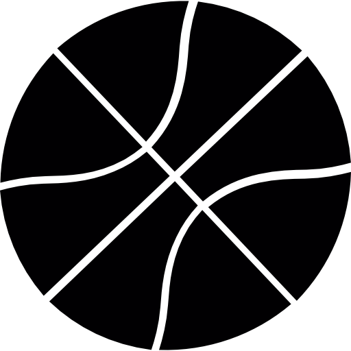 pelota de baloncesto con línea  icono
