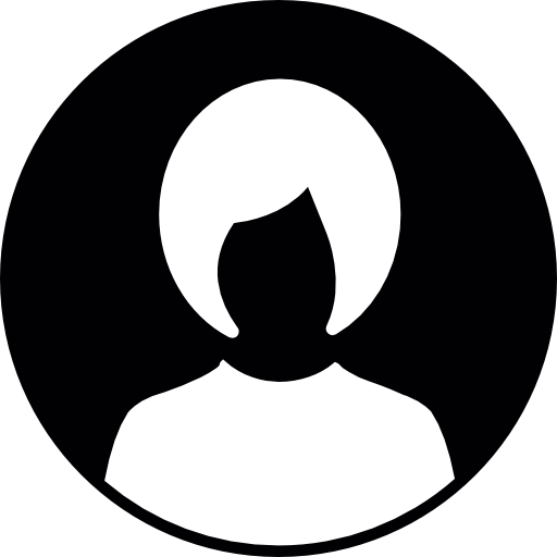 usuario femenino con avatar de pelo corto  icono