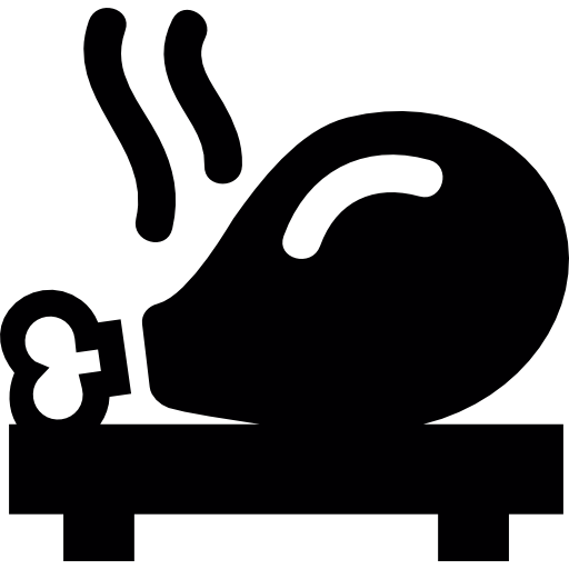 Fried chicken leg on a plate  icon