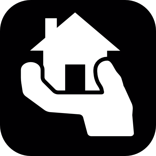 Hand holding house  icon