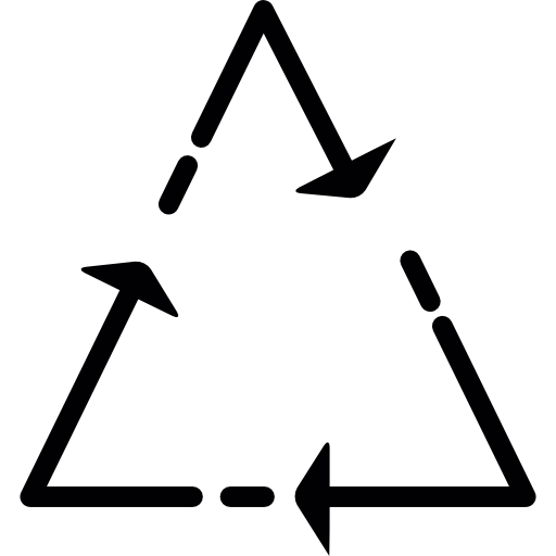 segno di riciclaggio triangolare  icona