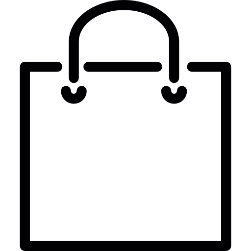 vierkante boodschappentas met handvat  icoon