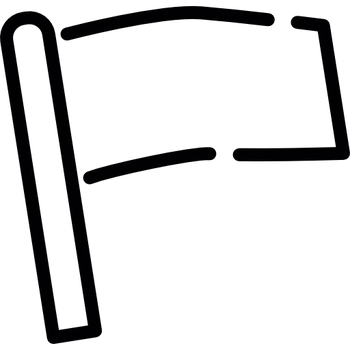 weiße flagge mit kleinem schnitt  icon